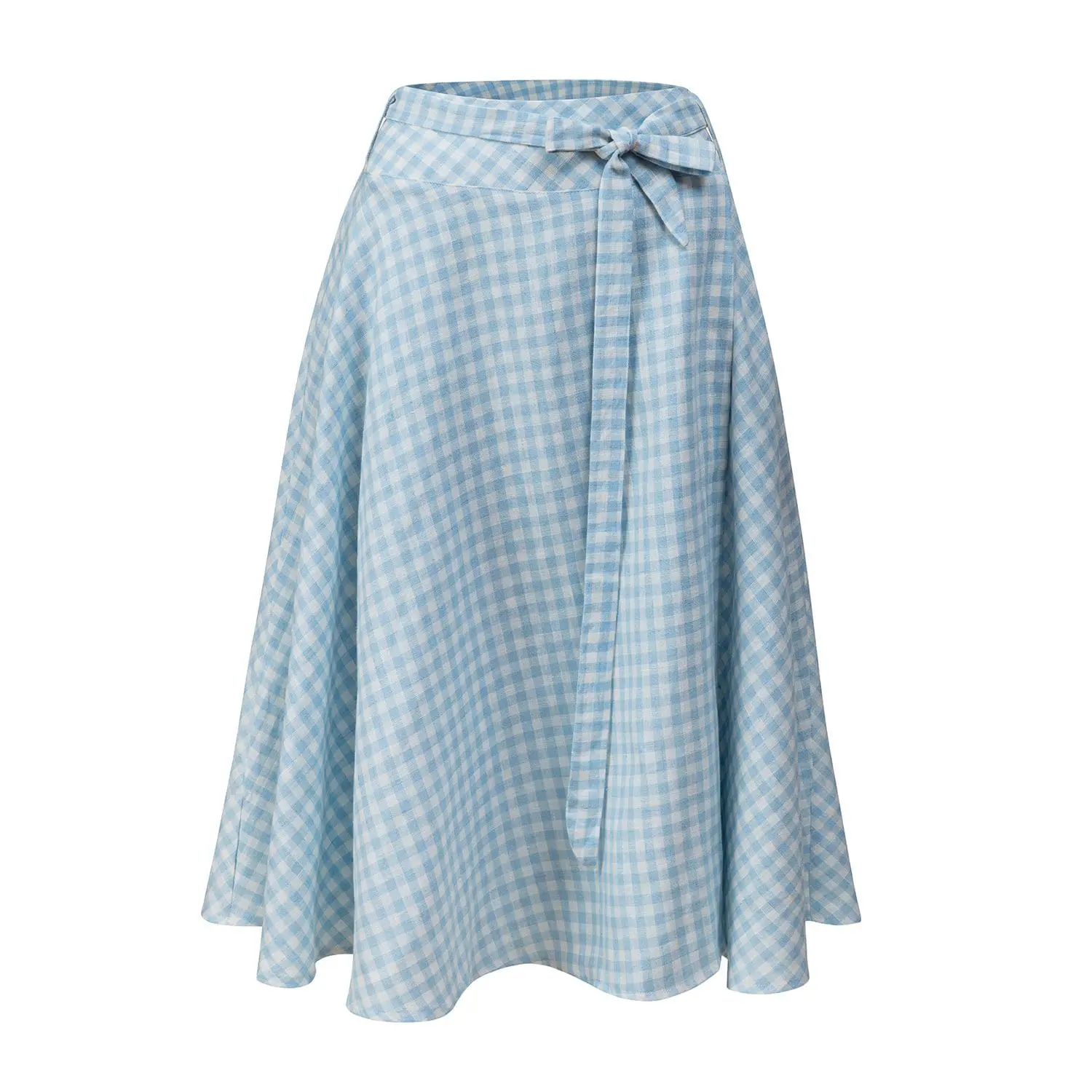 The Gingham White-Blue Wrap Skirt