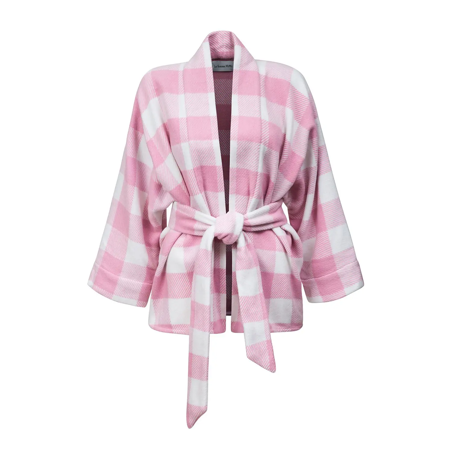 Kimono plaid pink and white