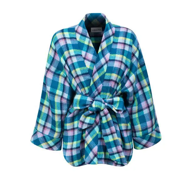 Barevné kostkované kimono