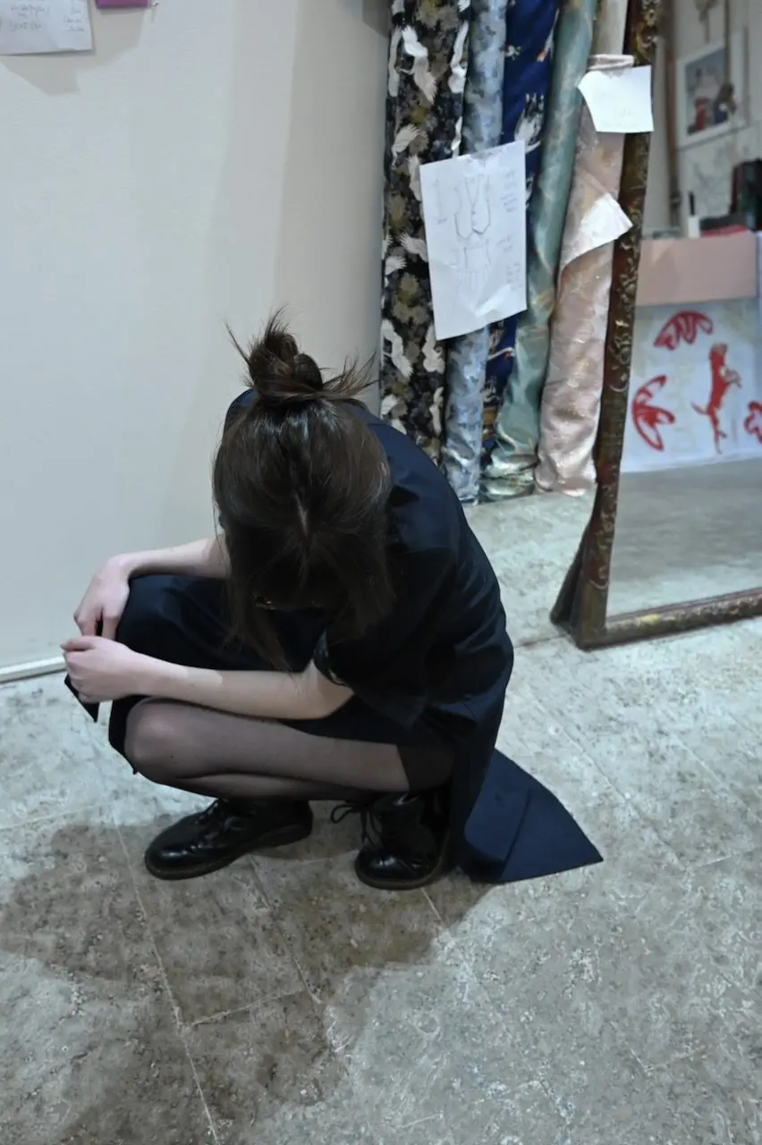 Qipao šaty tmavě modré - Obrázek 6