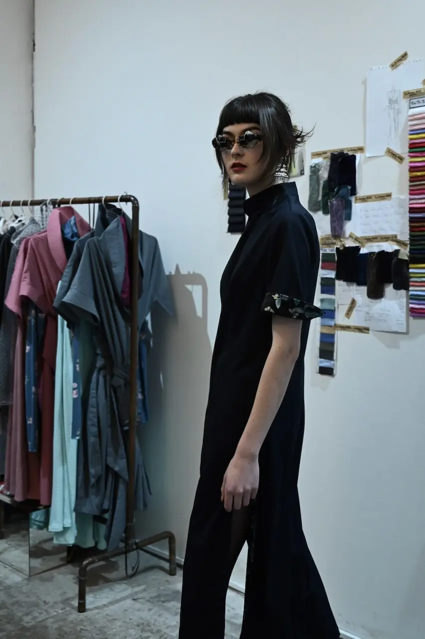 Qipao šaty tmavě modré - Obrázek 4