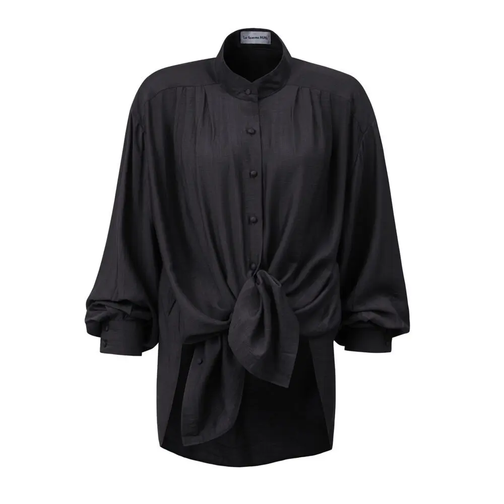 Černá hedvábná halenka