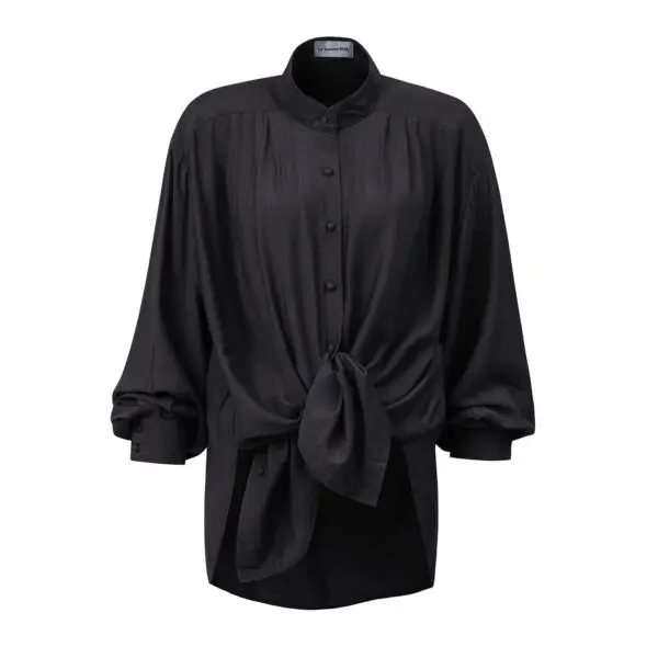 Black silk blouse