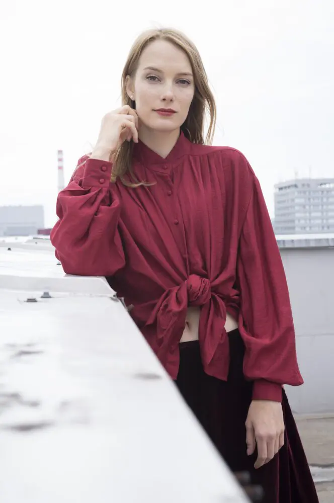 Bordeaux hedvábná košile