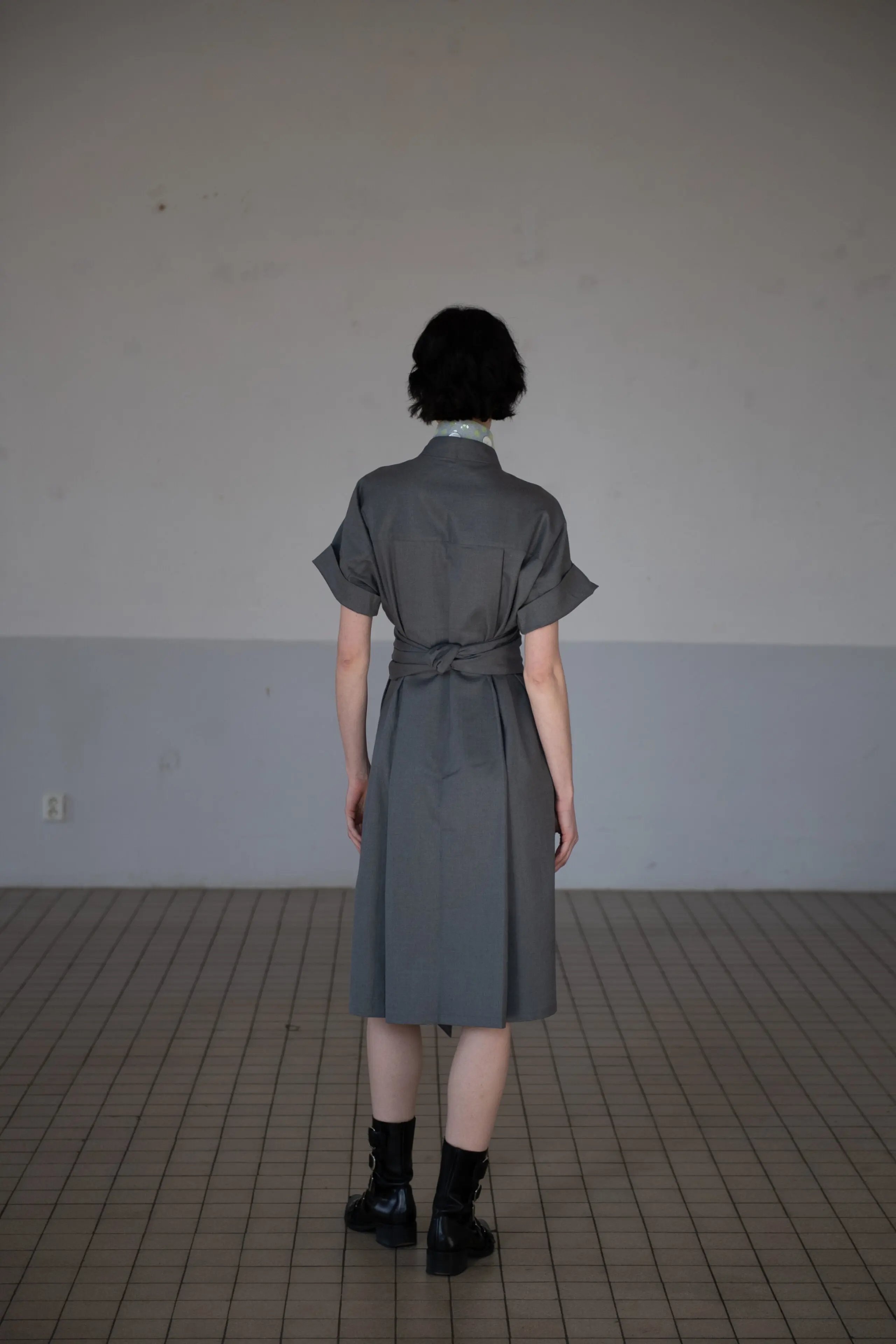 Signature Wrap Dress in Grey - Image 11