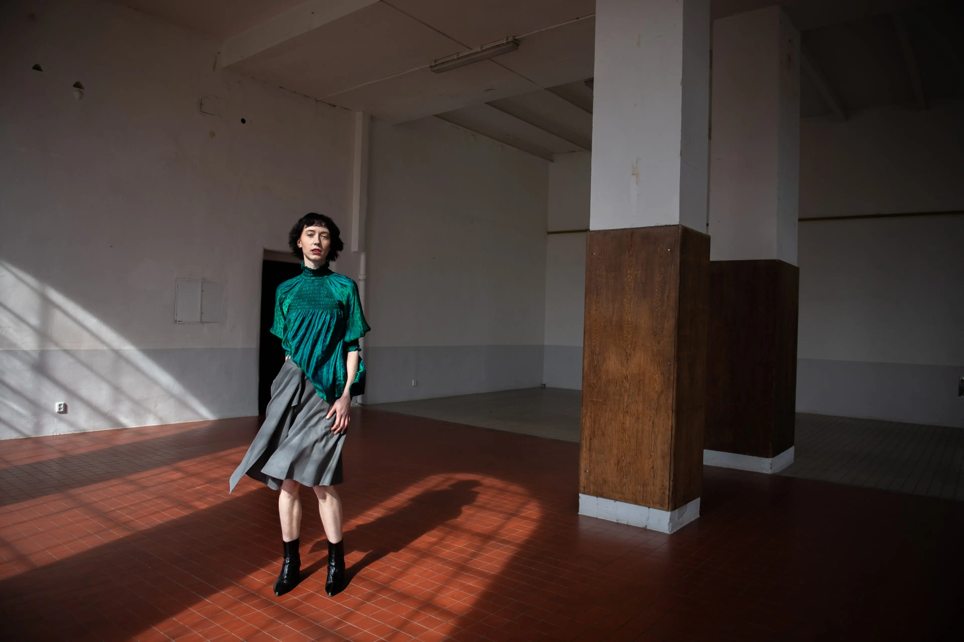 Dark Green Silk Blouse - Image 8