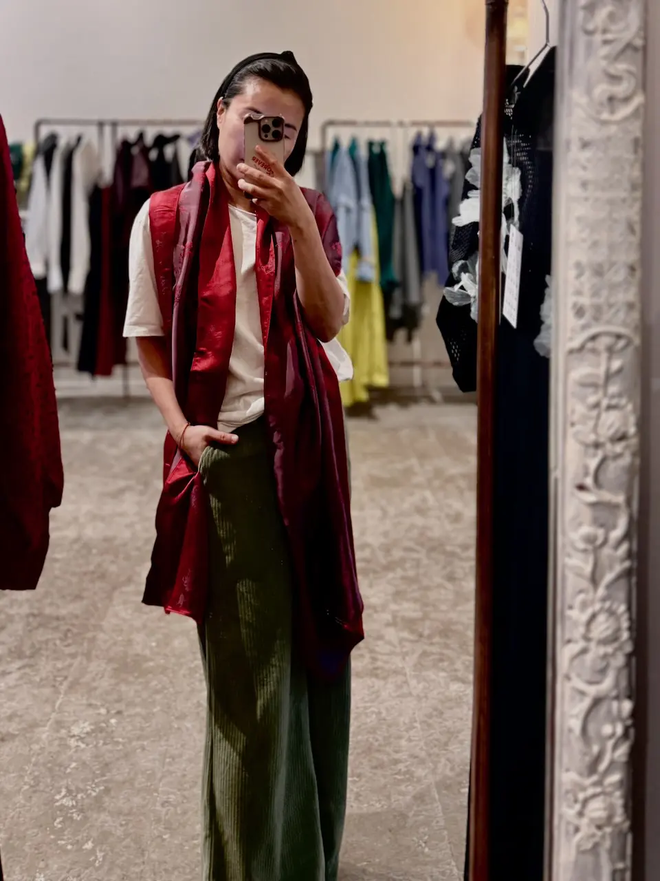 "Rouge" Silk Scarf - Image 5