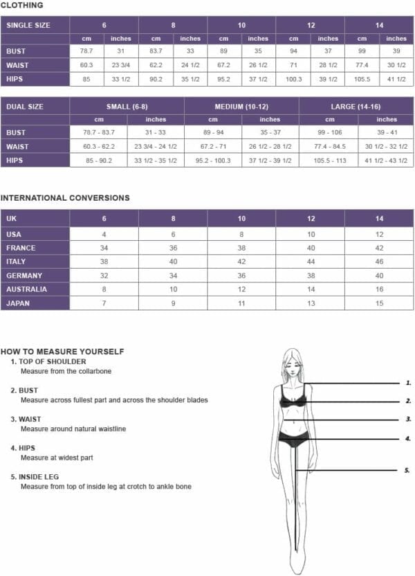 Size Chart La femme MiMi