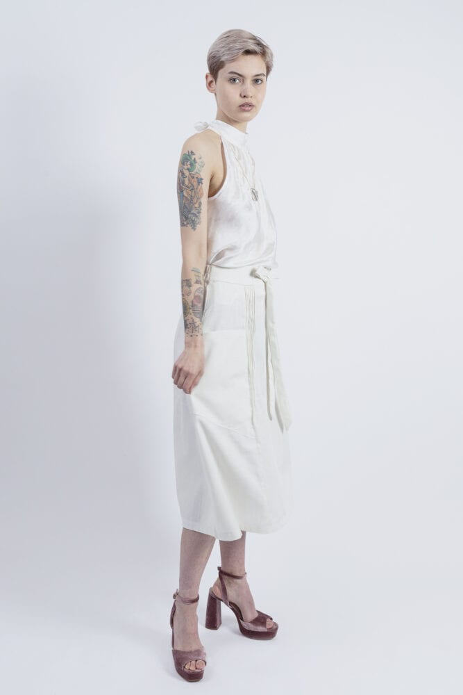 Off-white linen skirt