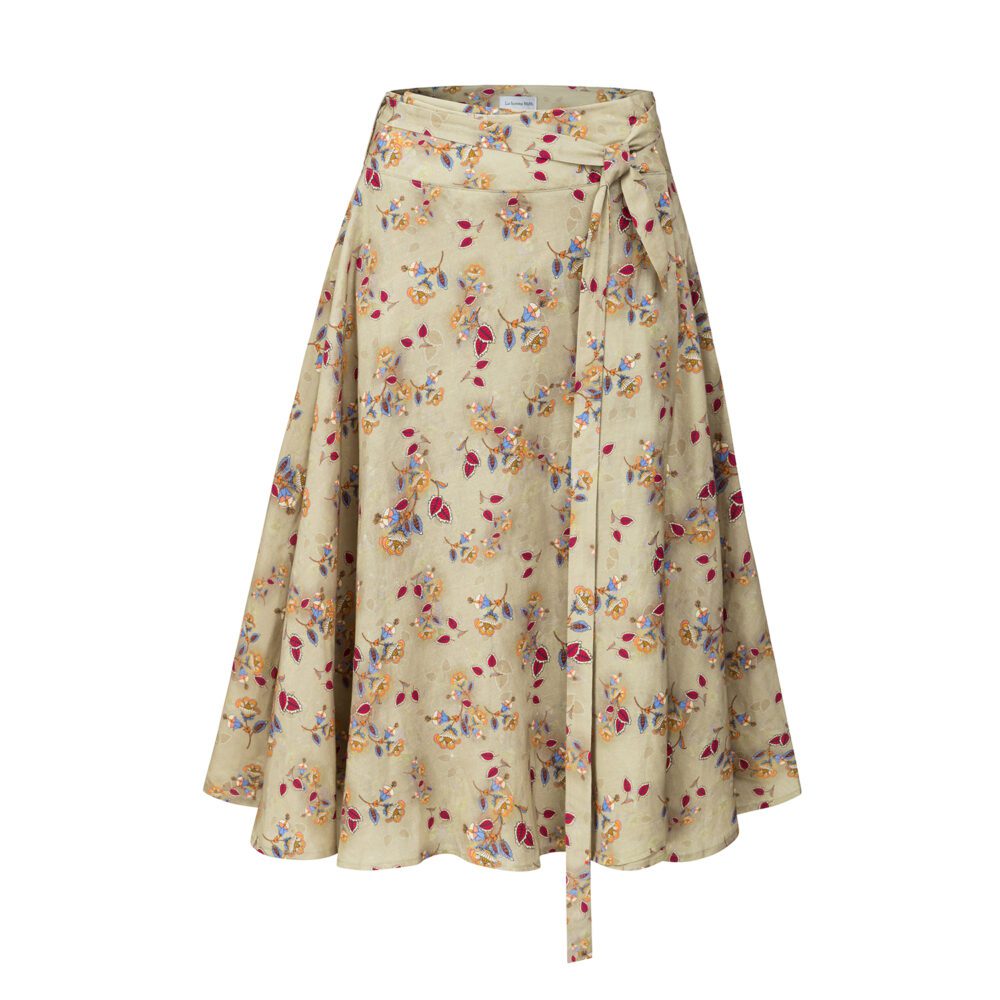 Wrap linen skirt