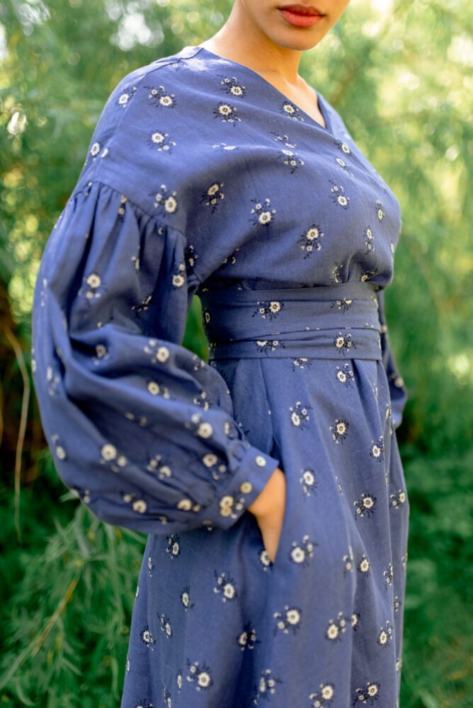Blue and white flowers dress