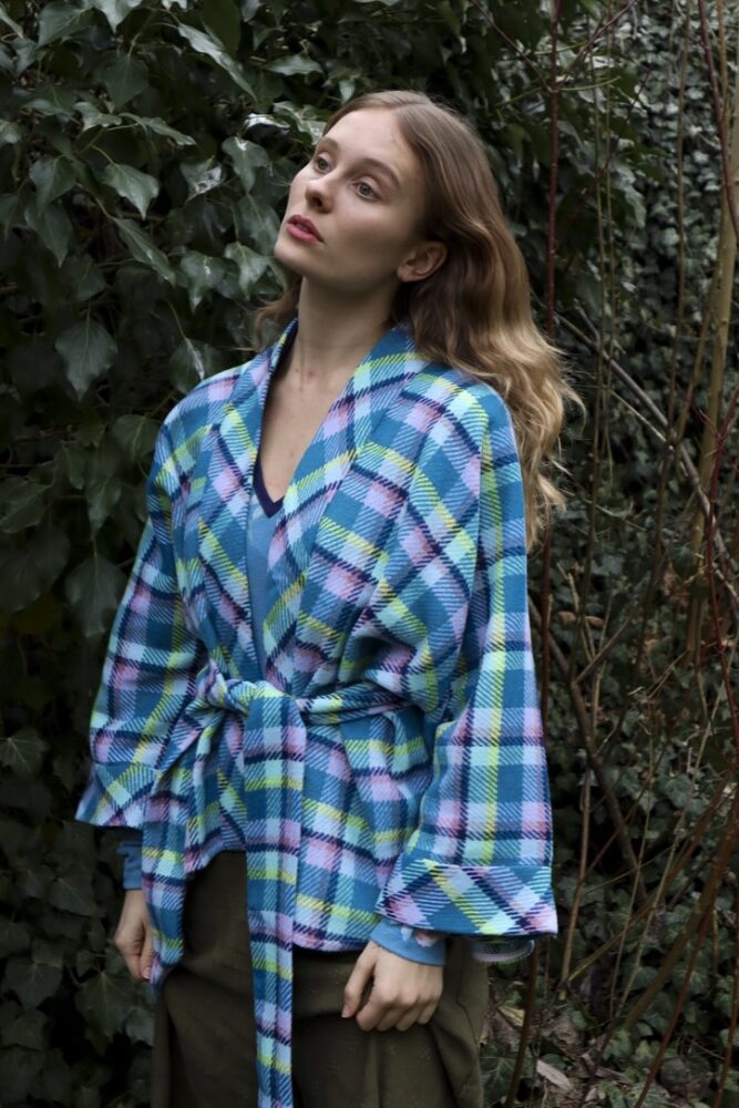 Colourful plaid kimono