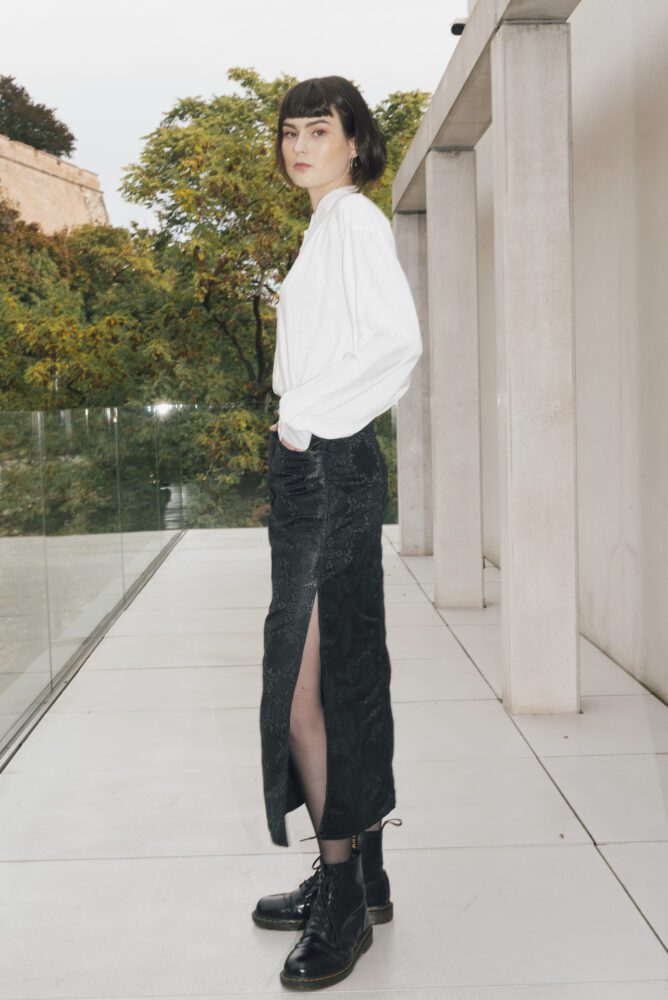 Black Silk Brocade Skirt – Sold out