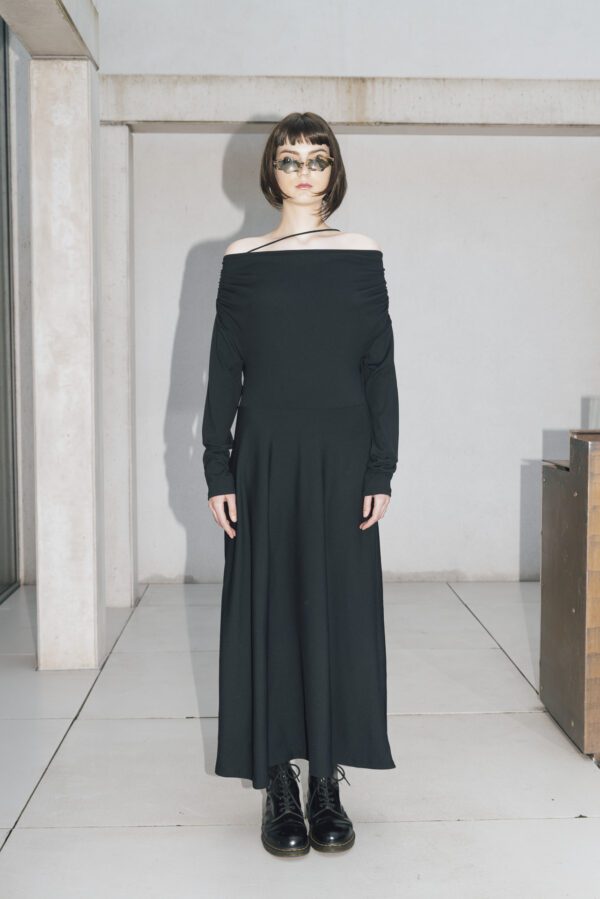 Black Waterfall Dress - Image 6