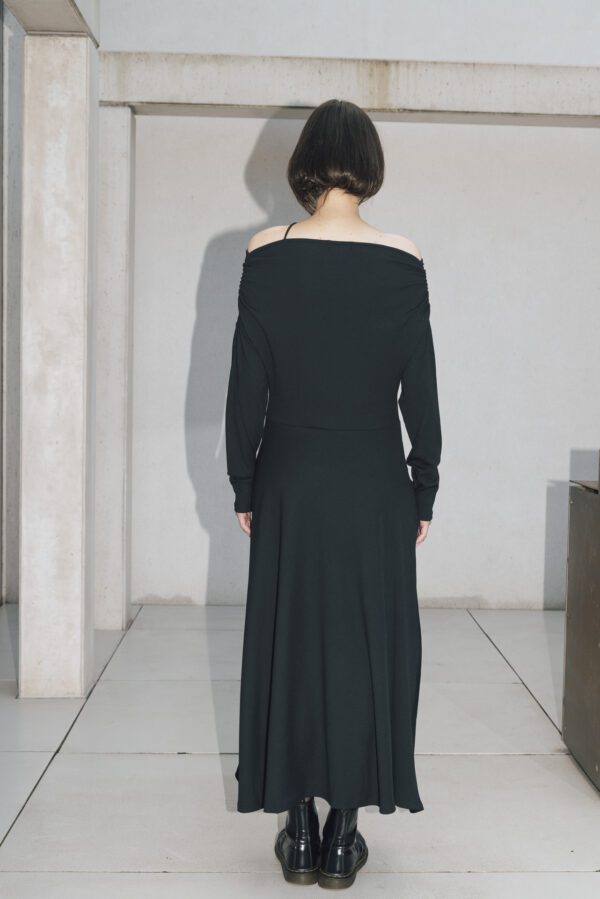 Black Waterfall Dress - Image 4