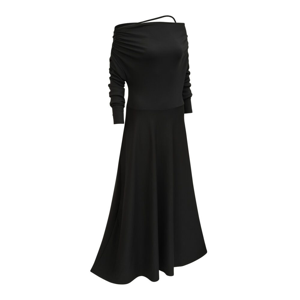 Black Waterfall Dress