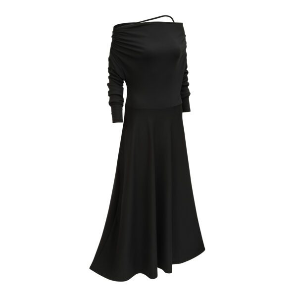 Black Waterfall Dress - Image 2
