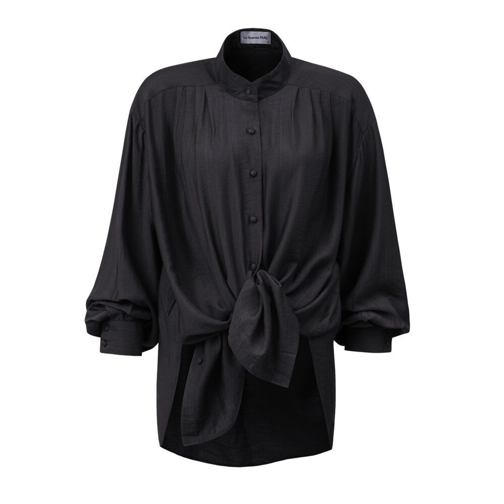 Černá hedvábná halenka