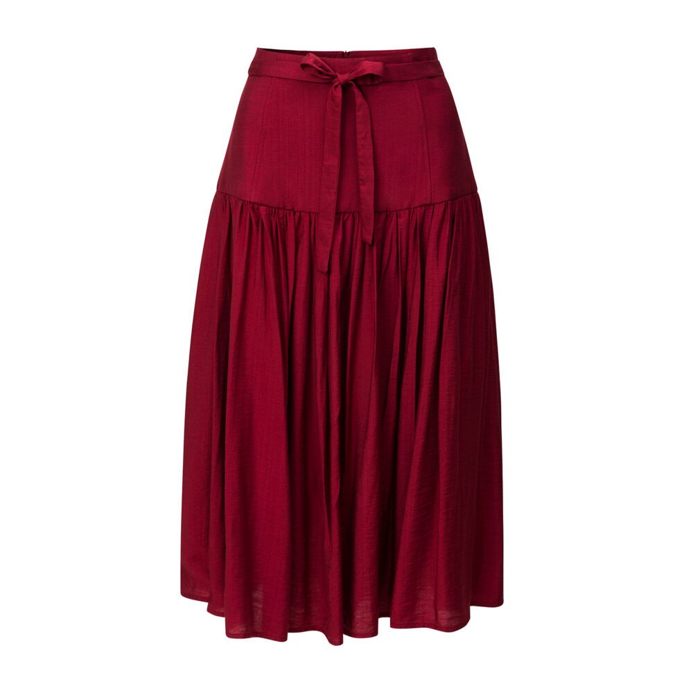 Bordeaux silk skirt